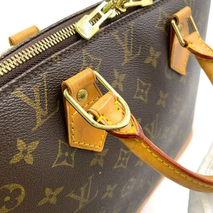 Louis Vuitton Alma PM Monogram Leather × PVC Brown Handbag Gold M51130