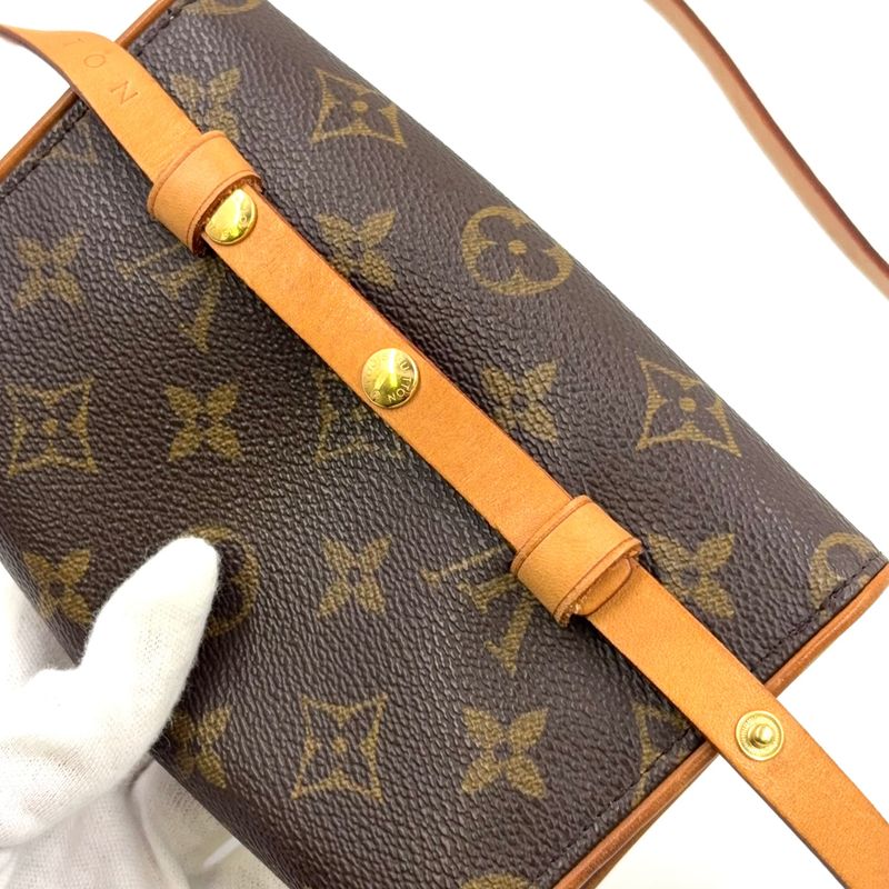 Louis Vuitton Pochette Twin PM Monogram XS Leather X PVC Brown Shoulder Bag
