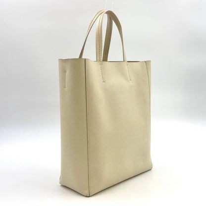 Celine Vertical Cabas 2WAY Shoulder Leather Off White Handbag Gold