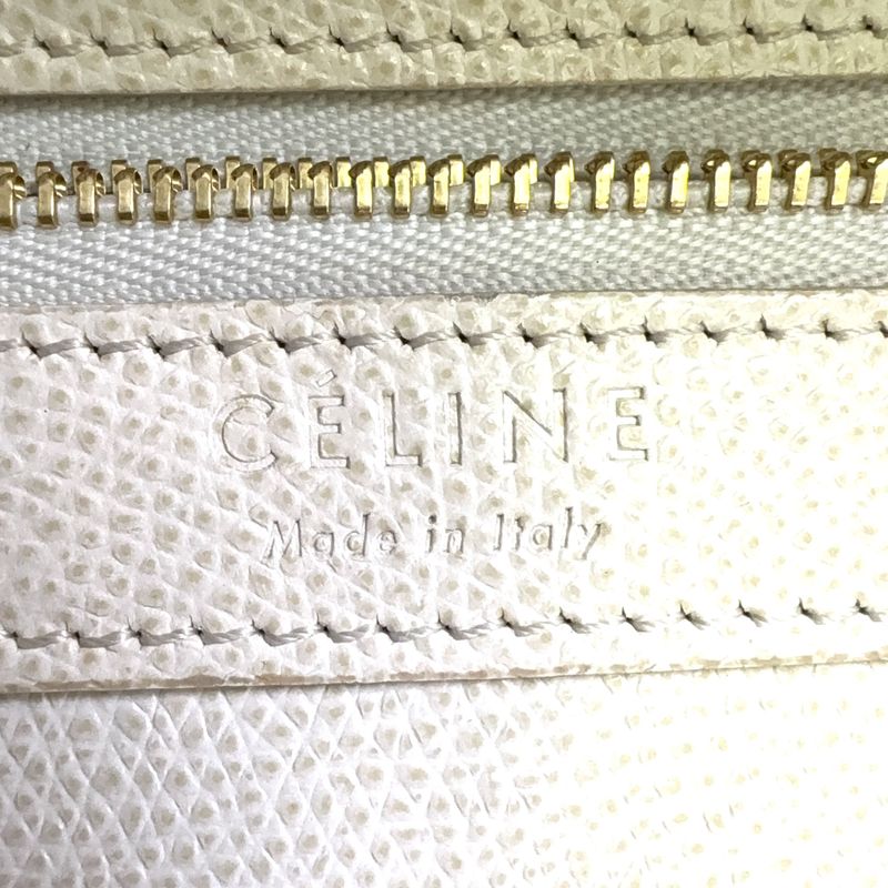 Celine Vertical Cabas 2WAY Shoulder Leather Off White Handbag Gold