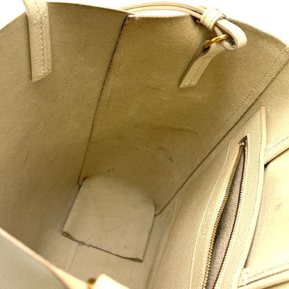 Celine Vertical Cabas 2WAY Shoulder Leather Off White Handbag Gold