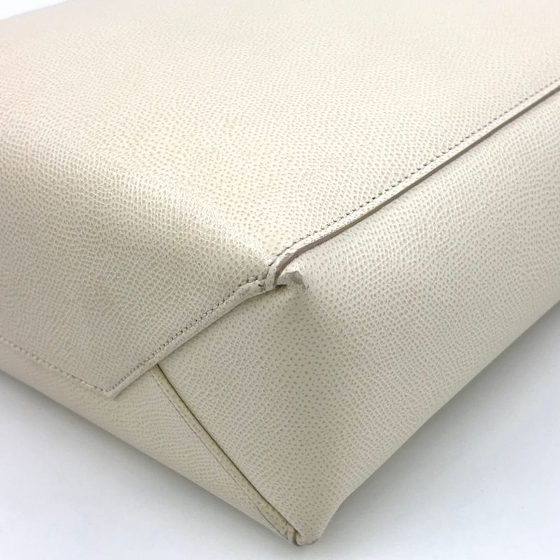 Celine Vertical Cabas 2WAY Shoulder Leather Off White Handbag Gold