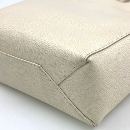 Celine Vertical Cabas 2WAY Shoulder Leather Off White Handbag Gold