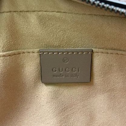 Gucci GG Marmont Quilted Small Chain Leather Beige Shoulder Bag Gold 447632