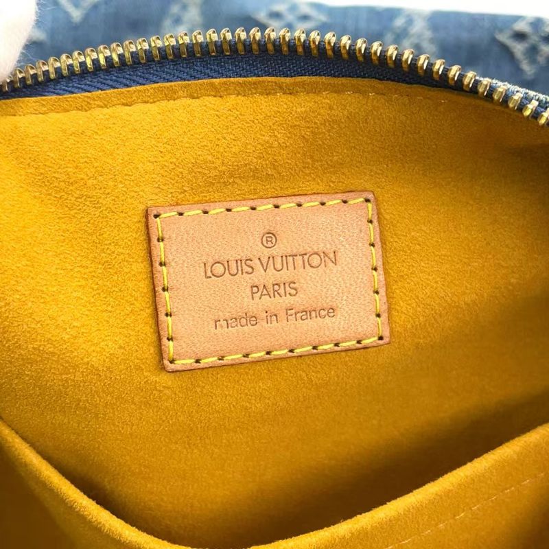 Louis Vuitton Baggy GM Monogram Denim Monogram Denim Leather × Denim Blue ×