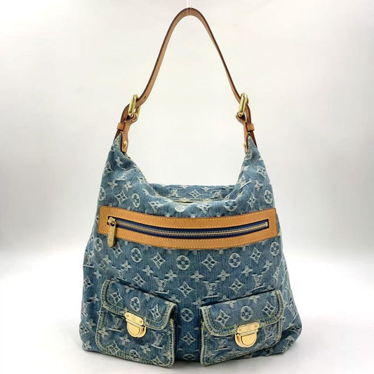 Louis Vuitton Baggy GM Monogram Denim Monogram Denim Leather × Denim Blue ×
