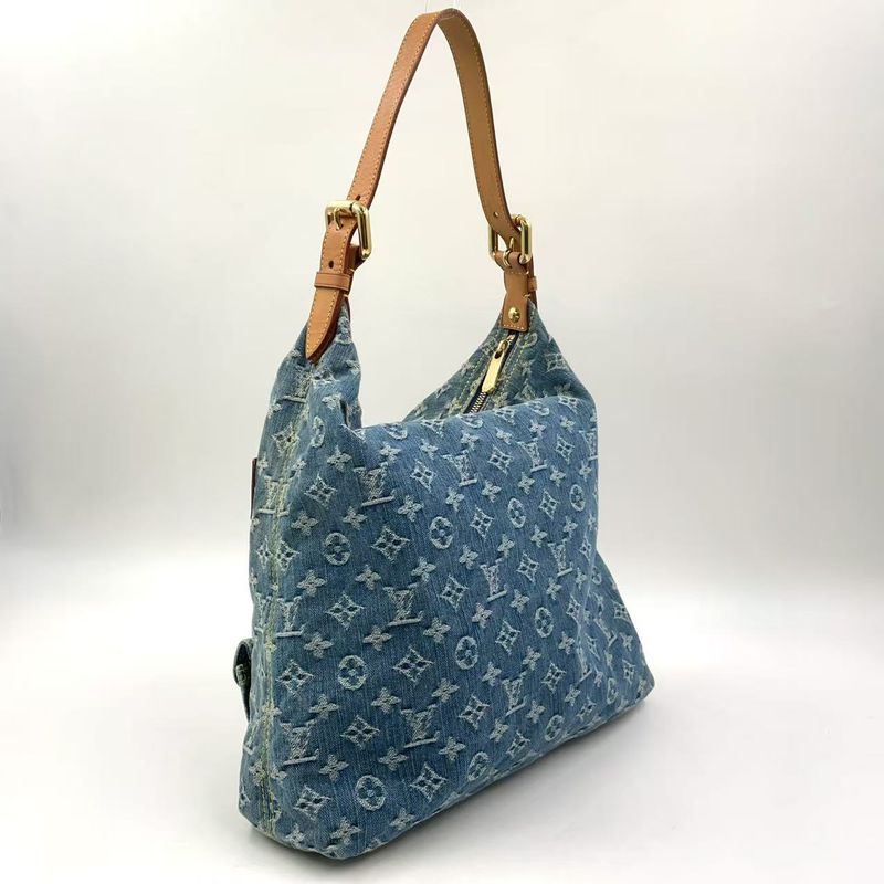 Louis Vuitton Baggy GM Monogram Denim Monogram Denim Leather × Denim Blue ×