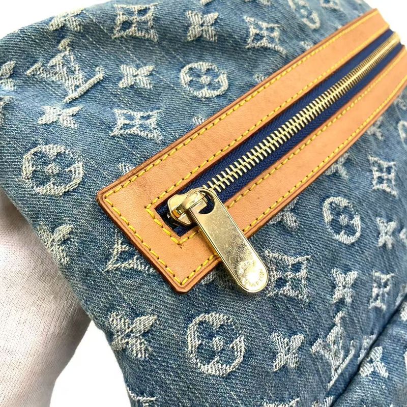 Louis Vuitton Baggy GM Monogram Denim Monogram Denim Leather × Denim Blue ×