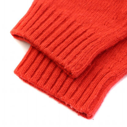 Gucci Knit Sweater Long Sleeves V-neck Logo Embroidery Wool Cashmere Blend Red