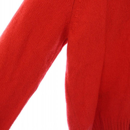 Gucci Knit Sweater Long Sleeves V-neck Logo Embroidery Wool Cashmere Blend Red