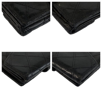 Chanel Bicolore Coco Mark Black Gold Hardware Lambskin Fold Wallet Compact