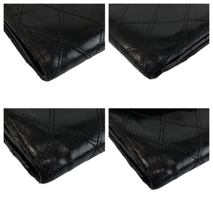 Chanel Bicolore Coco Mark Black Gold Hardware Lambskin Fold Wallet Compact