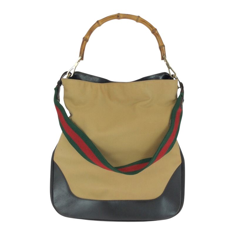 Gucci Bamboo Sherry Line GG Canvas/leather /bamboo 001 4058 Handbag Shoulder