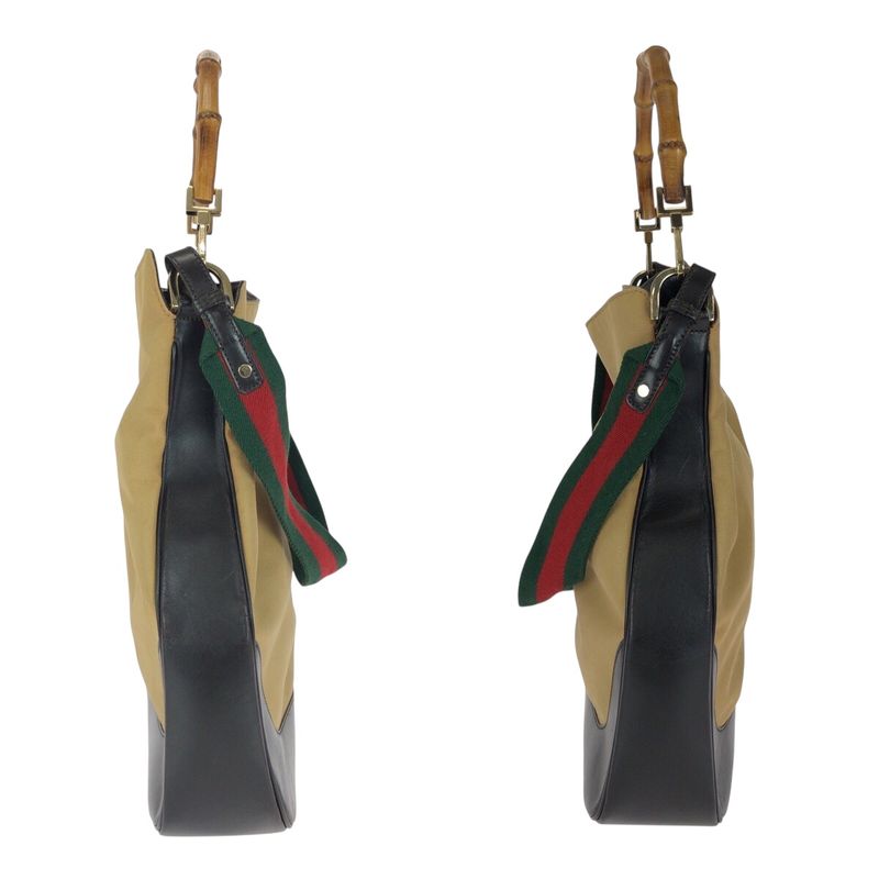 Gucci Bamboo Sherry Line GG Canvas/leather /bamboo 001 4058 Handbag Shoulder