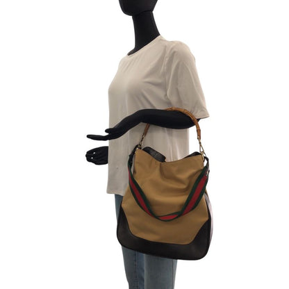 Gucci Bamboo Sherry Line GG Canvas/leather /bamboo 001 4058 Handbag Shoulder