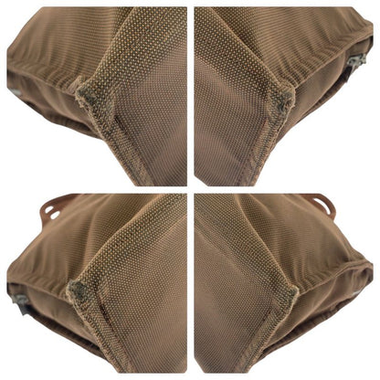 Hermes Her Line MM Brown Silver Hardware Canvas Tote Handbag Ladies 505870