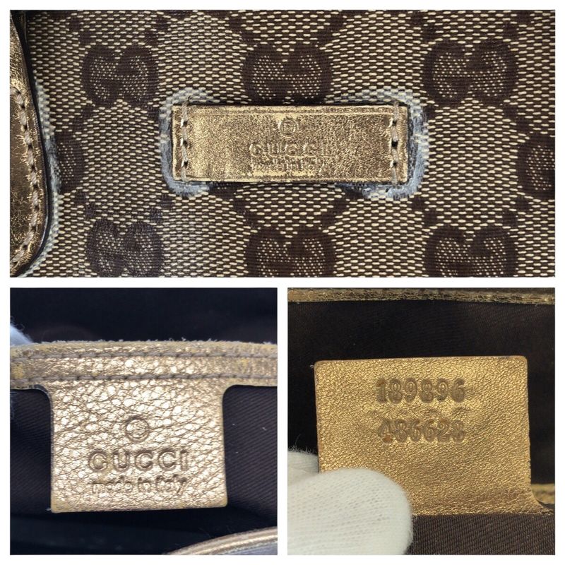 Gucci GG Crystal Beige Gold Hardware PVC 189896 Tote Bag Shoulder Bag 2way