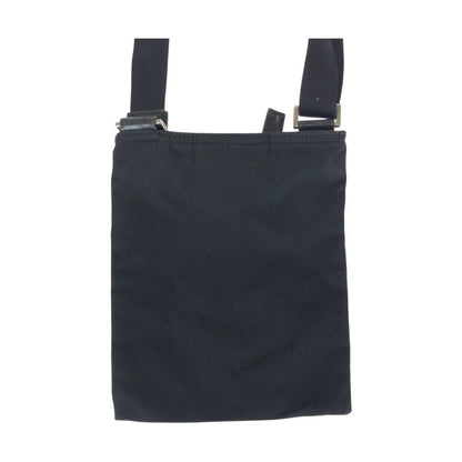 Prada Tessuto Triangle Logo Plate Black Silver Hardware Nylon Shoulder Bag