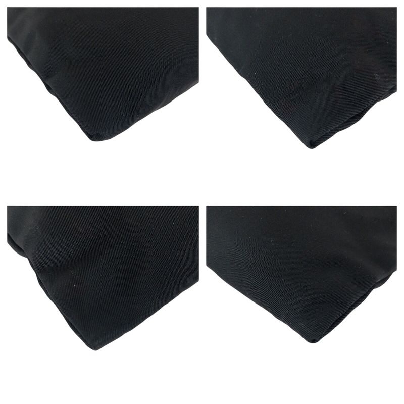 Prada Tessuto Triangle Logo Plate Black Silver Hardware Nylon Shoulder Bag