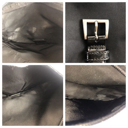 Prada Tessuto Triangle Logo Plate Black Silver Hardware Shoulder Bag Messenger