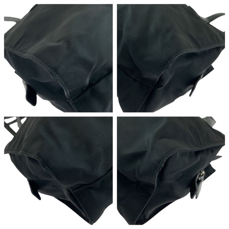 Prada Tessuto Triangle Logo Plate Black Silver Hardware Nylon/leather Shoulder