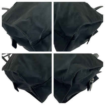 Prada Tessuto Triangle Logo Plate Black Silver Hardware Nylon/leather Shoulder