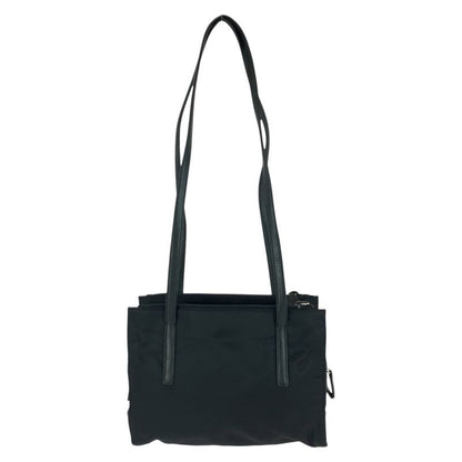 Prada Tessuto Triangle Logo Plate Black Silver Hardware Nylon/leather Shoulder