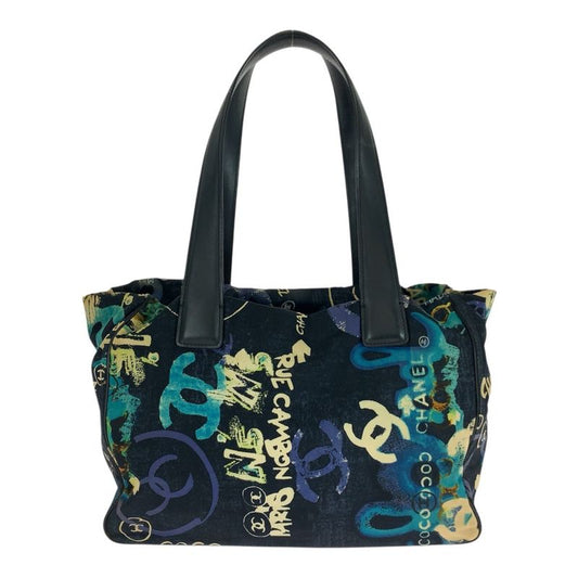 Chanel Vintage New Travel Line Hawaii Limited Black Multicolor Nylon/leather