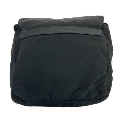 Prada Tessuto Triangle Logo Plate Black Silver Hardware Nylon/leather Shoulder