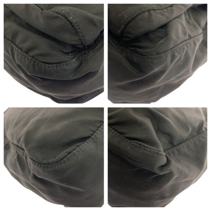 Prada Tessuto Triangle Logo Plate Black Silver Hardware Nylon/leather Shoulder