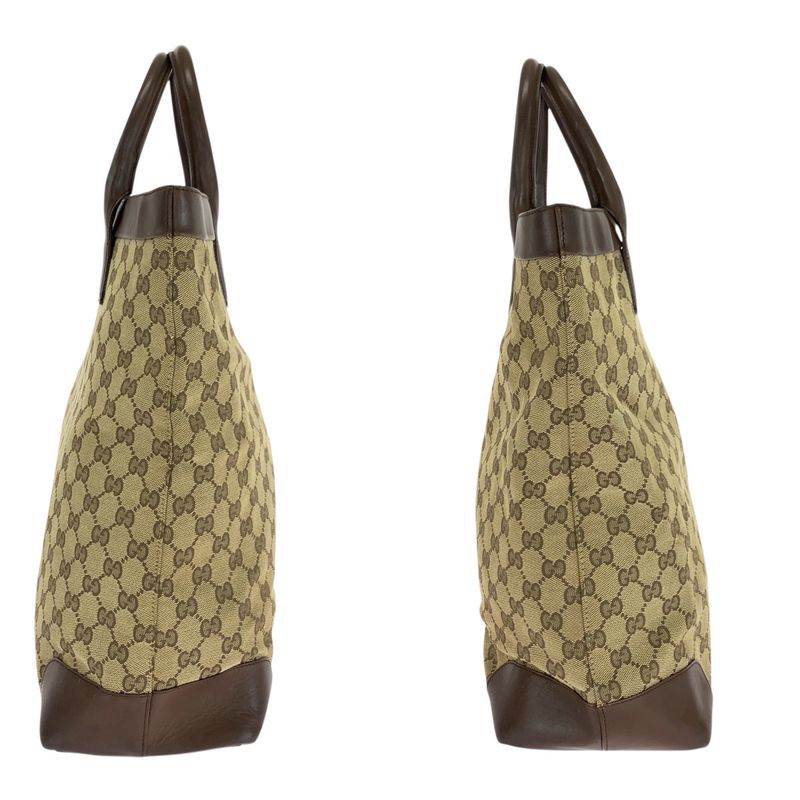 Gucci Beige Brown Gold Hardware GG Canvas/leather 002 1121 Tote Handbag Ladies