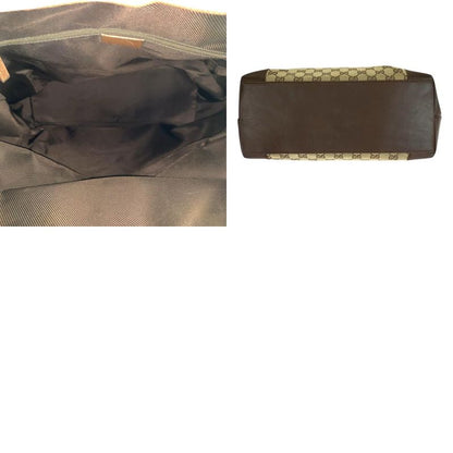 Gucci Beige Brown Gold Hardware GG Canvas/leather 002 1121 Tote Handbag Ladies