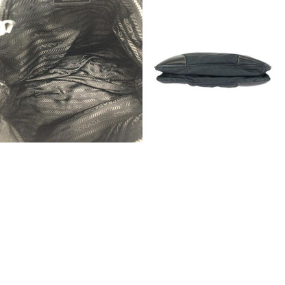 Prada Tessuto Triangle Logo Plate Black Silver Hardware Nylon/leather Shoulder