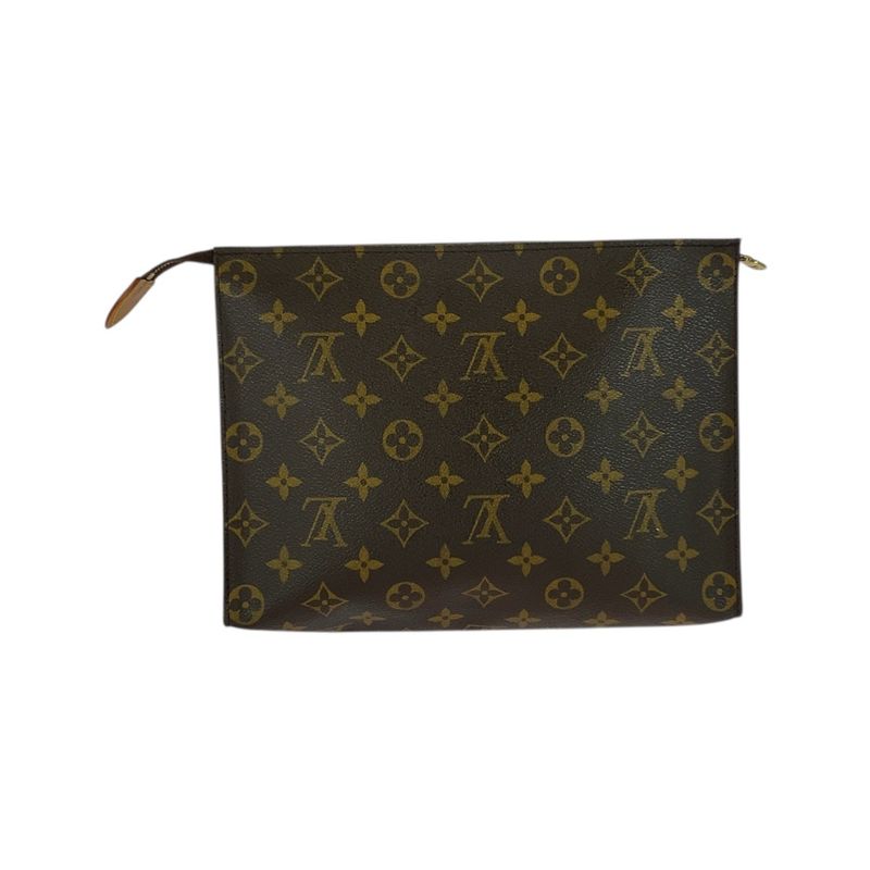 Louis Vuitton Vintage Monogram Poche Toilette 26 Brown Leather M47542 Clutch