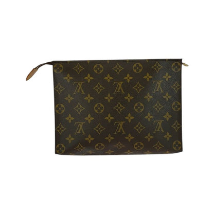 Louis Vuitton Vintage Monogram Poche Toilette 26 Brown Leather M47542 Clutch