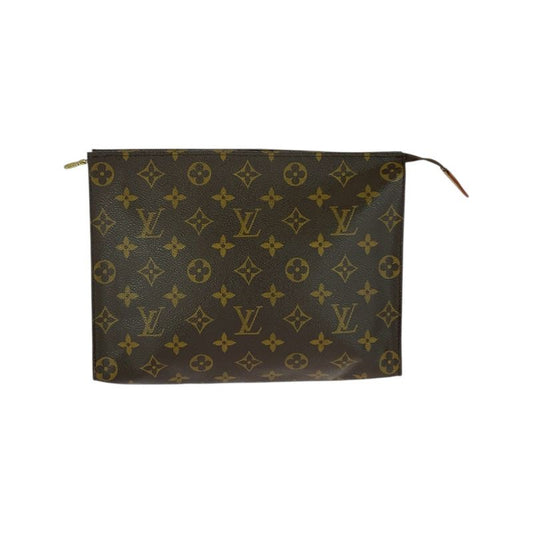 Louis Vuitton Vintage Monogram Poche Toilette 26 Brown Leather M47542 Clutch
