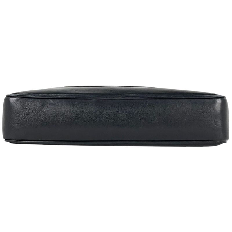 Chanel Coco Mark Chain Tote Shoulder Bag Tote Leather Navy Women's