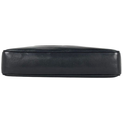 Chanel Coco Mark Chain Tote Shoulder Bag Tote Leather Navy Women's