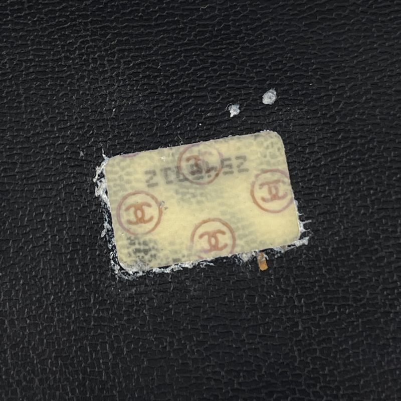 Chanel Coco Mark Chain Tote Shoulder Bag Tote Leather Navy Women's