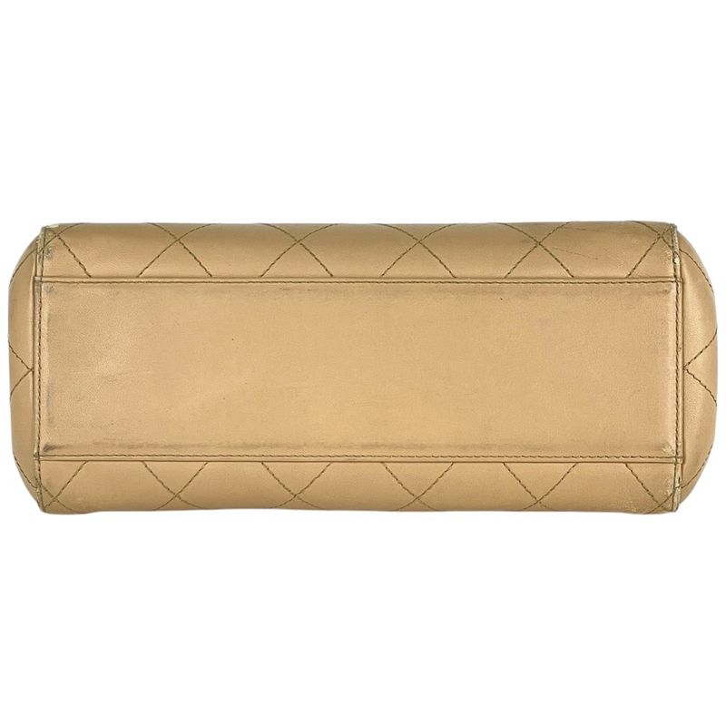 Chanel Coco Mark Chain Tote Matelasse Shoulder Bag Tote Leather Beige Women