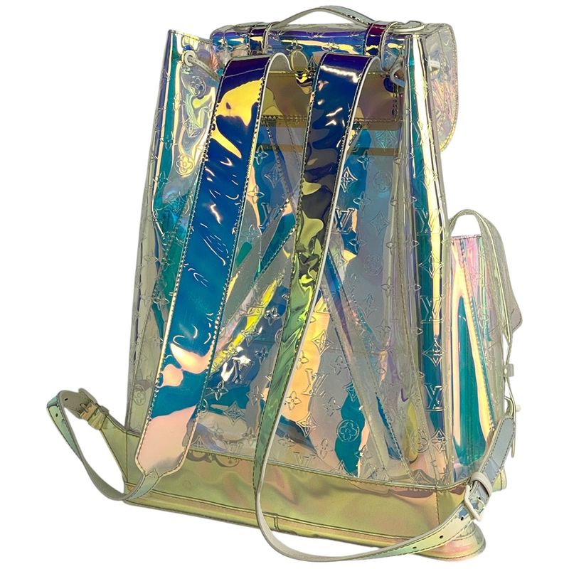 Louis Vuitton Christopher GM Monogram Prism Embossed Backpack PVC Clear Ivory