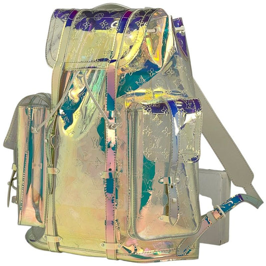 Louis Vuitton Christopher GM Monogram Prism Embossed Backpack PVC Clear Ivory