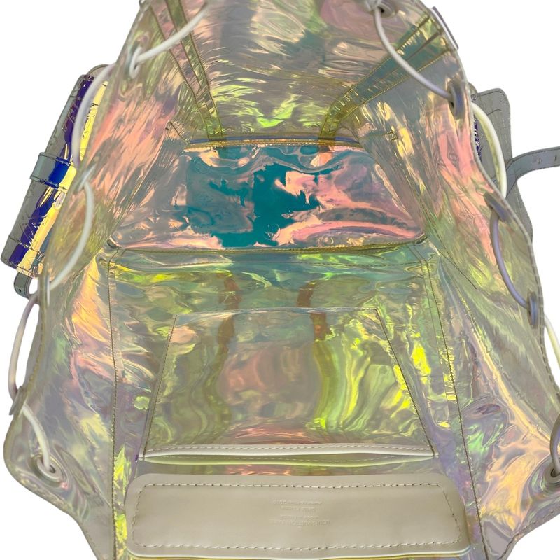 Louis Vuitton Christopher GM Monogram Prism Embossed Backpack PVC Clear Ivory