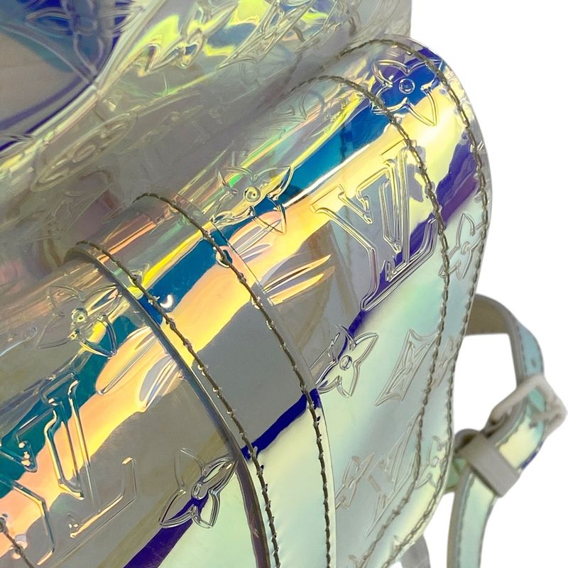 Louis Vuitton Christopher GM Monogram Prism Embossed Backpack PVC Clear Ivory