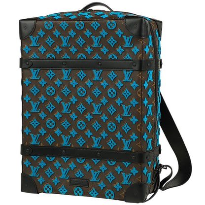 Louis Vuitton Soft Trunk Backpack PM Handbag Backpack Monogram Brown Blue