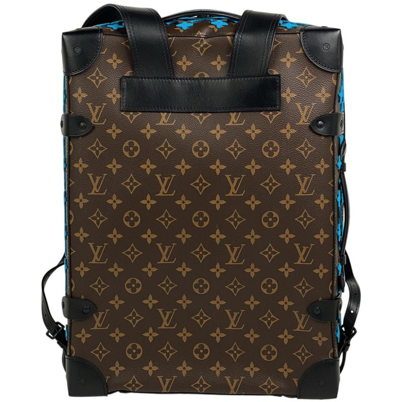 Louis Vuitton Soft Trunk Backpack PM Handbag Backpack Monogram Brown Blue