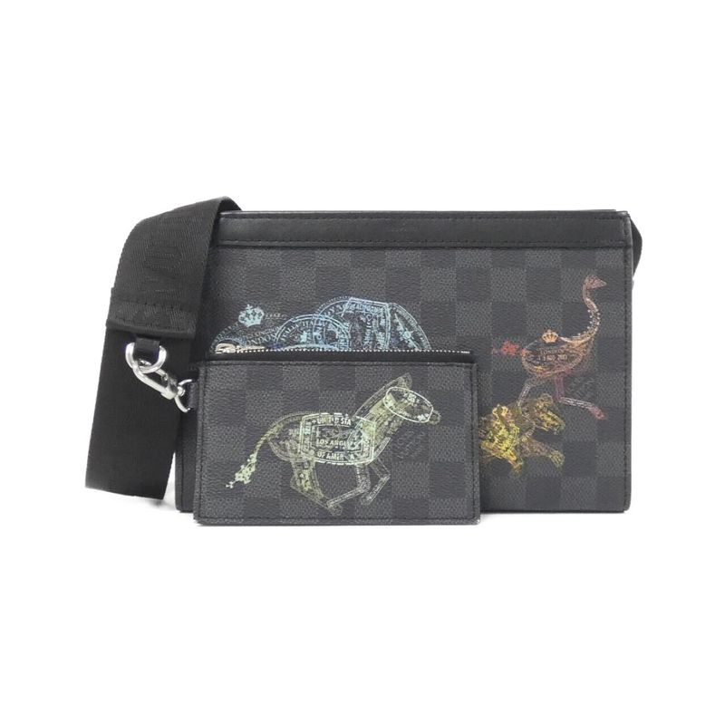 Louis Vuitton Damier Graphite Stamped Gaston Wearable Wallet N64608 Shoulder Bag