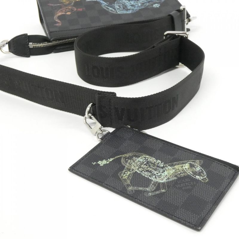 Louis Vuitton Damier Graphite Stamped Gaston Wearable Wallet N64608 Shoulder Bag