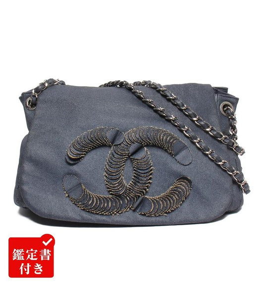 Chanel Double Chain Shoulder Bag Silver Hardware 12th Ladies Chanel