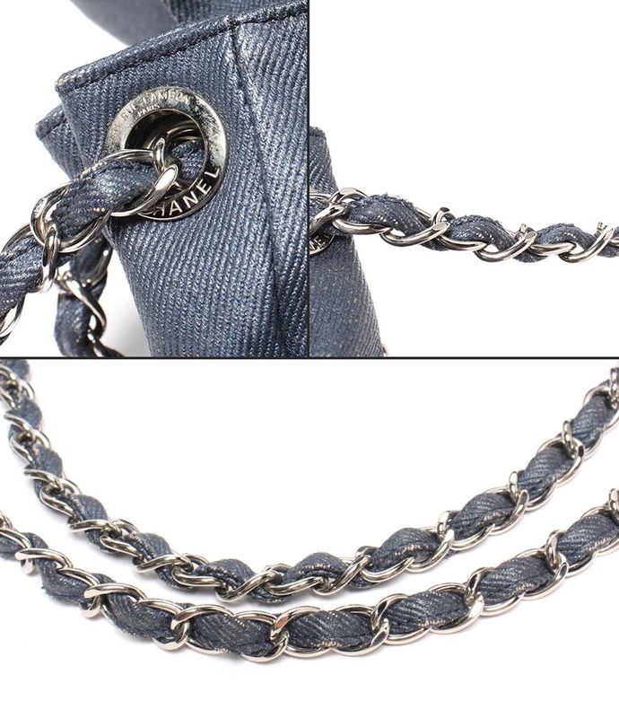 Chanel Double Chain Shoulder Bag Silver Hardware 12th Ladies Chanel